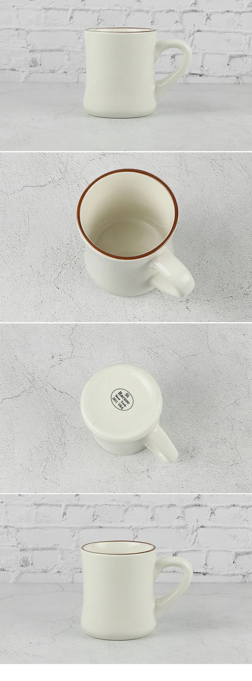 뉴욕 라쿠스 라인 장구 머그컵 400ml 브라운 상세 이미지 4